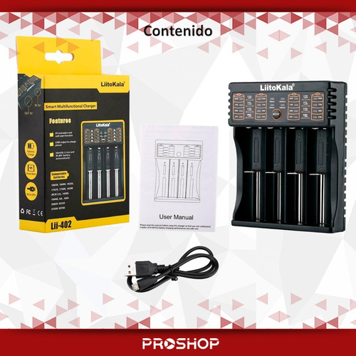 Cargador Cuadruple Inteligente Pila Aa Aaa 26650 18650 14500