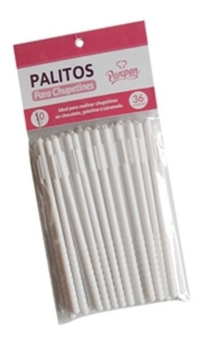 Palitos Para Chupetin - Parpen - 10cm X 36 U. - Blanco