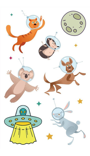 Imagen 6 de 10 de Tatuajes Temporales Tattoo Espacio Astronauta X10 Souvenir