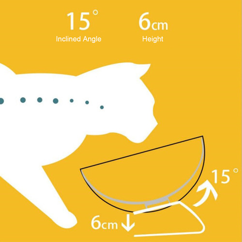 Cuenco De Comida Para Gatos Inclinado 15°, Cuenco Básico Par