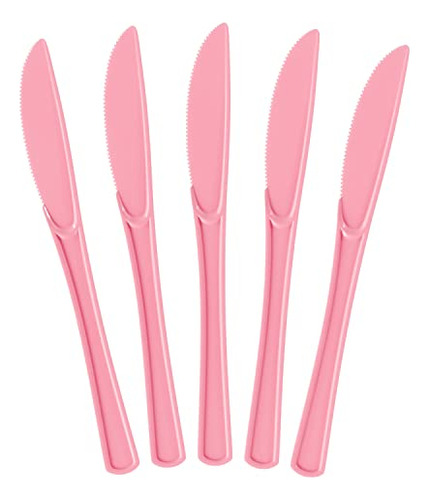 Exquisite Cuchillos Desechables De Plástico Rosa, 50 Piezas,