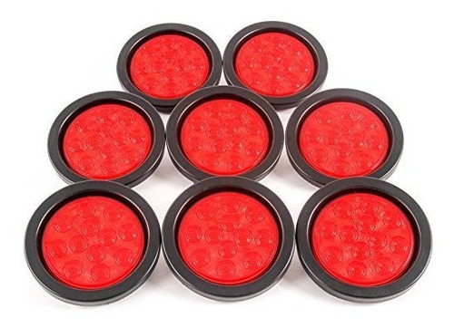 4 Redondo 8 Rojo 10 Led Luz Trasera Freno Para Camion