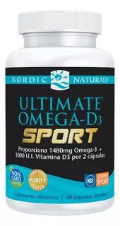 Ultimate Omega Sport D3 Nordic Naturals 60 Caps Blandas