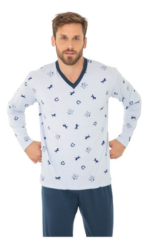 Pijama Hombre Invierno Modal Estampado Bianca Secreta 23061