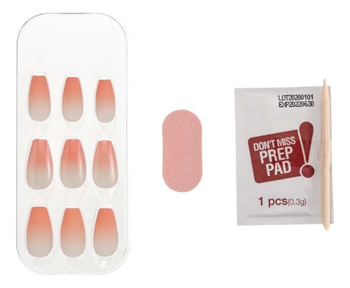 Unha Postiça Autocolante Press&go Grapefruit Ade Kiss