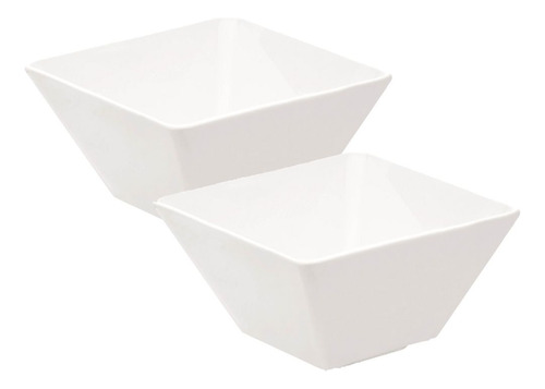 Set X 2 Bowls Cuadrado Blanco Oxford 14,5cm Porcelana