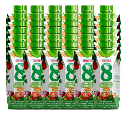 Jugo V8 Mix De Verduras Original Herdez 36 Piezas De 330ml