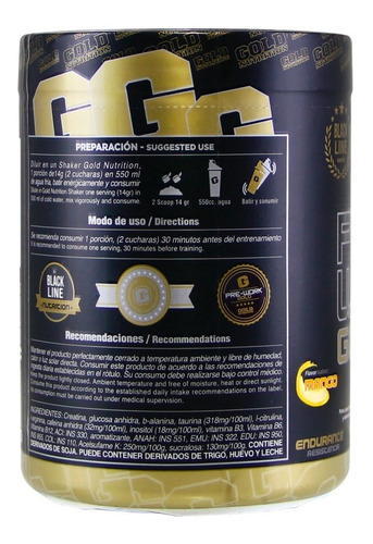 Pre Work Gold Nutrition Pre Entrenamiento