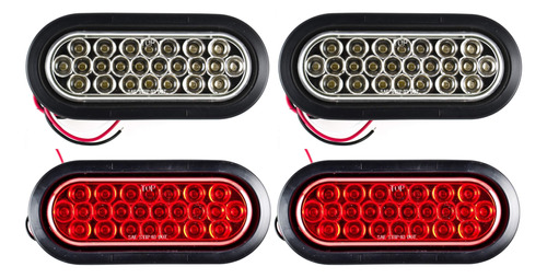 Uego 2 Luz Trasera Para Remolque Ovalada 6.0 In 24 Led Dot