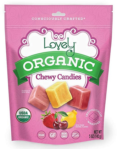 Orgánicos Masticables Caramelos - Lovely Co 5 Oz Bolsa - Fre