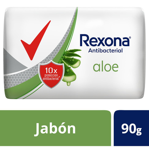 Imagen 1 de 2 de Rexona Jabón Barra Antibacterial Aloe 90gr