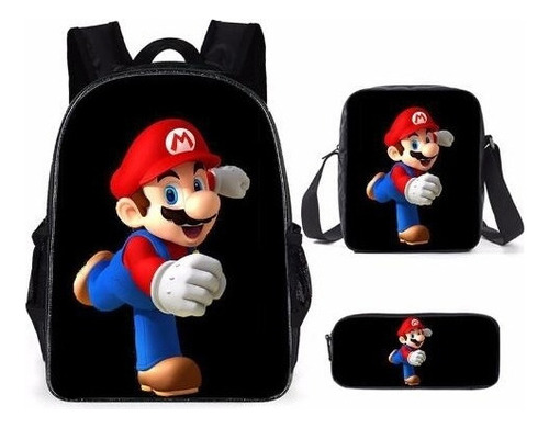 Mochila Bandolera Mario Bros & Sonic Kid Regreso A La Escuel