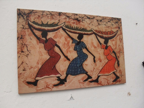 Cuadros Arte Pictorico Africano 19x25cm Negras Africanas