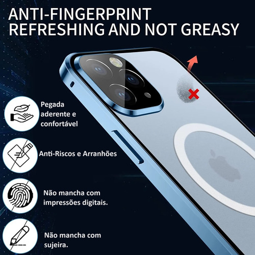 Case 360º Alumínio Para iPhone 12 13 14 15 Pro Pro Max