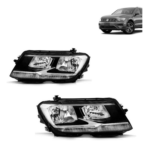 Farol Tiguan 2018 2019 2020 21 Elétrico Com Motor Com Led