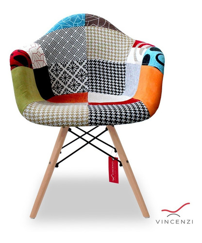 Imagen 4 de 8 de Silla Poltrona Eames Patchwork Delhi Vincenzi R2740