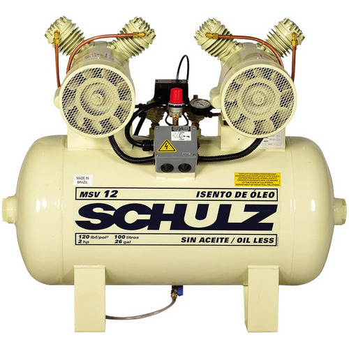 Compresor Odontologico Marca Schulz, 2hp, 110v,100lts,120psi