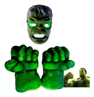 Puños Increíble Hulk Guantes Gigantes Y Mascara Con Luz Led