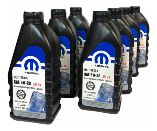 Paquete 7 Litros Aceite 5w-20 Mopar 946 Ml Multigrado