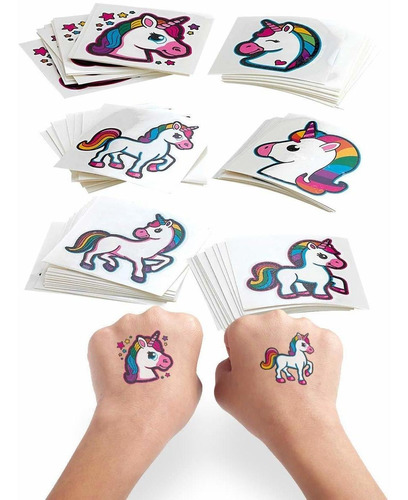 Kicko Unicorn Tattoos 72 Pack 2 Pulgada For Kids, Party Favo