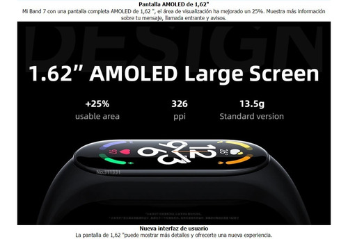 Imagen 4 de 10 de Xiaomi Mi Smart Band 7 Global Original +1 Correa Extra Color