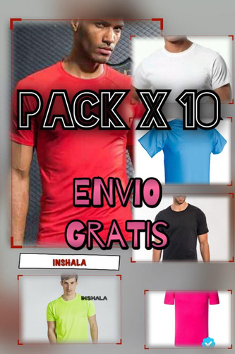 Pack X 10 Remeras Deportivas Dry Fit Set P/ Sublimar