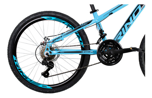 Bicicleta Aro 24 Rino Everest Freio Disco 21v Câmbio Shimano Cor Azul Bebê Tamanho Do Quadro 13