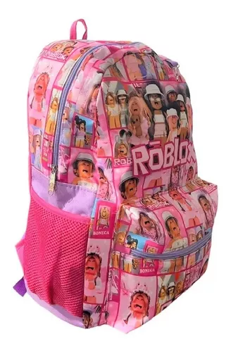 Mochila Infantil Feminina Roblox Juvenil Costas Cor Rosa - TOYS 2U