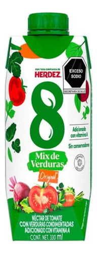 3 Pzas Jugo De 8 Verduras Herdez Original 330 Ml