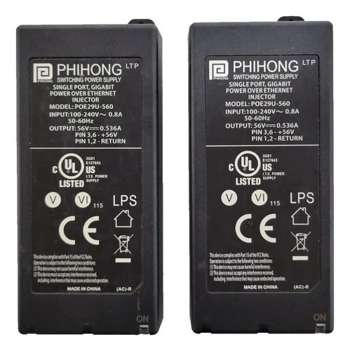 Fonte Poe Phihong 56v 0.536a Poe31u-1at 30w