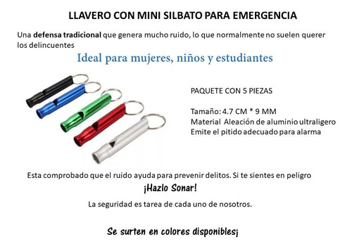 Silbato De Supervivencia De Aluminio / Emergencia / Rescate 