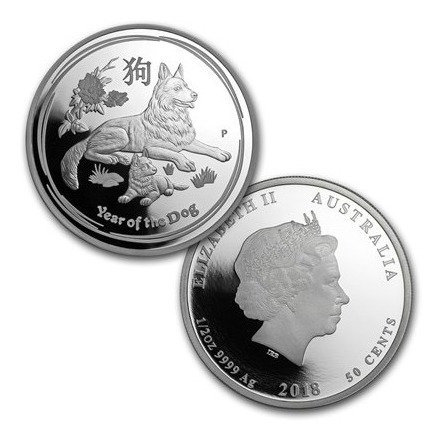 Moneda De Plata De Colección Australia Fauna Año Del Perro