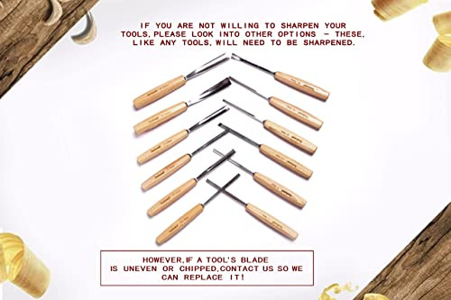 Seabotek Juego De 12 Herramientas De Tallado De Madera De Ta