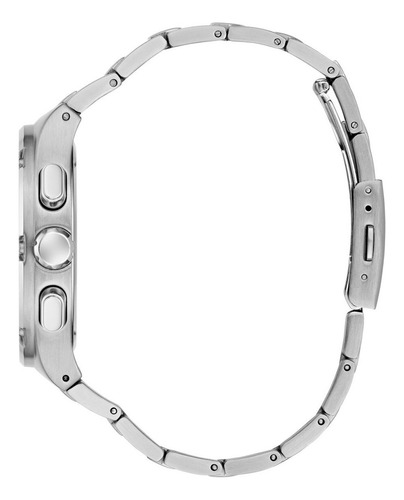 Reloj Headline Hombre Caballero Guess Correa Plateado Bisel Plateado Fondo Verde