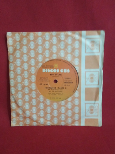 Bob Dylan Hurricane Vrsion Completa Vinilo Simple 1975 Nuevo (Usado)
