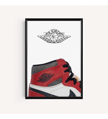 Hypebeast Sneaker Tenis Air Jordan Art Cuadro Marco Madera