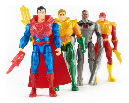 Dc Comics Pack X4 Figuras De Accion Super Heroes 