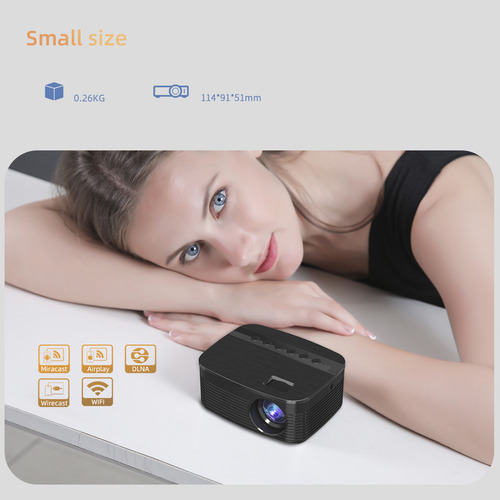 Un Mini Proyector Led Hd Portátil Para El Hogar De 100 Pulga