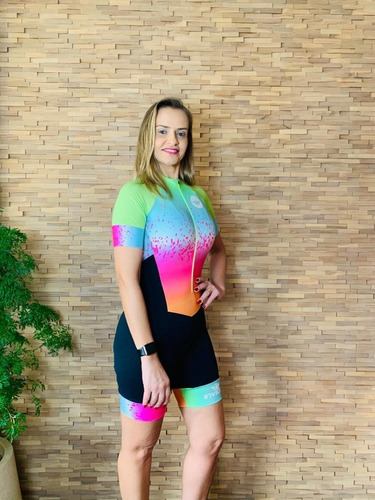 Macaquinho Ciclismo Feminino Ice Cream Verde Mc
