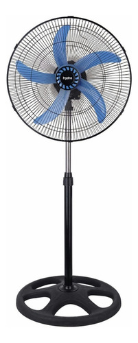 Ventilador de pie Hydra HY-SF18 turbo negro con 5 palas color  azul de  metal, 18" de diámetro 220 V