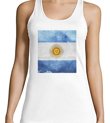 Musculosa Mujer Bandera Argentina Patria Nacion Celeste P3