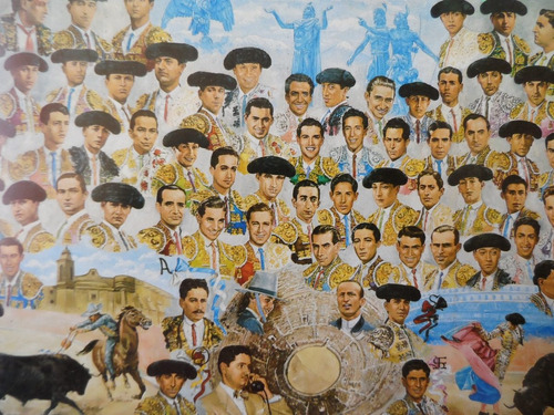 Cuadro Taurino Toreros De Época De La Plaza México Pintura 