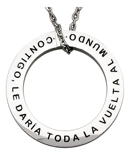 Collar Dije Circulo Personalizado Grabado Láser  M1029