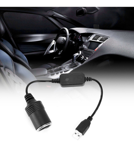 Interfaz Usb Cable Alimentación Enchufe Encendedor Coche 12v
