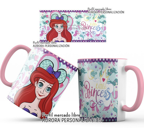 Mug  Taza Oreja Rosada Princesas Disney Regalo 002