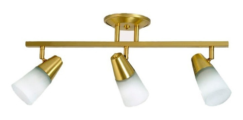 Imagen 3 de 9 de Lampara Aplique Barral Techo 3 Luces Bronce O Platil Led