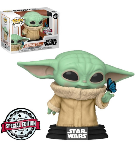 Pop! Funko Baby Yoda Borboleta #468 | Star Wars Mandalorian