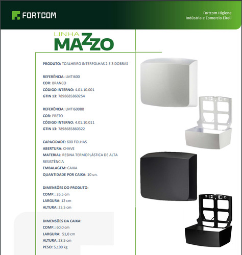 Dispenser Papel Toalha Interfolha Fortcom