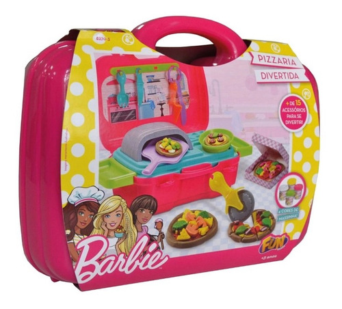 Maleta De Brinquedos Barbie Pizzaria Divertida Fun 8270-3