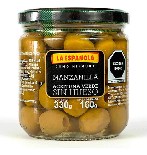 Aceituna La Española Sin Hueso Tarro 330g